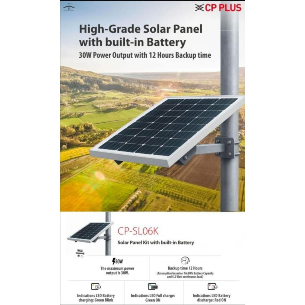 CP PLUS SOLAR PANEL BIG SIZE WITH BATTERY CP-SL06K (Only Panel with battery)